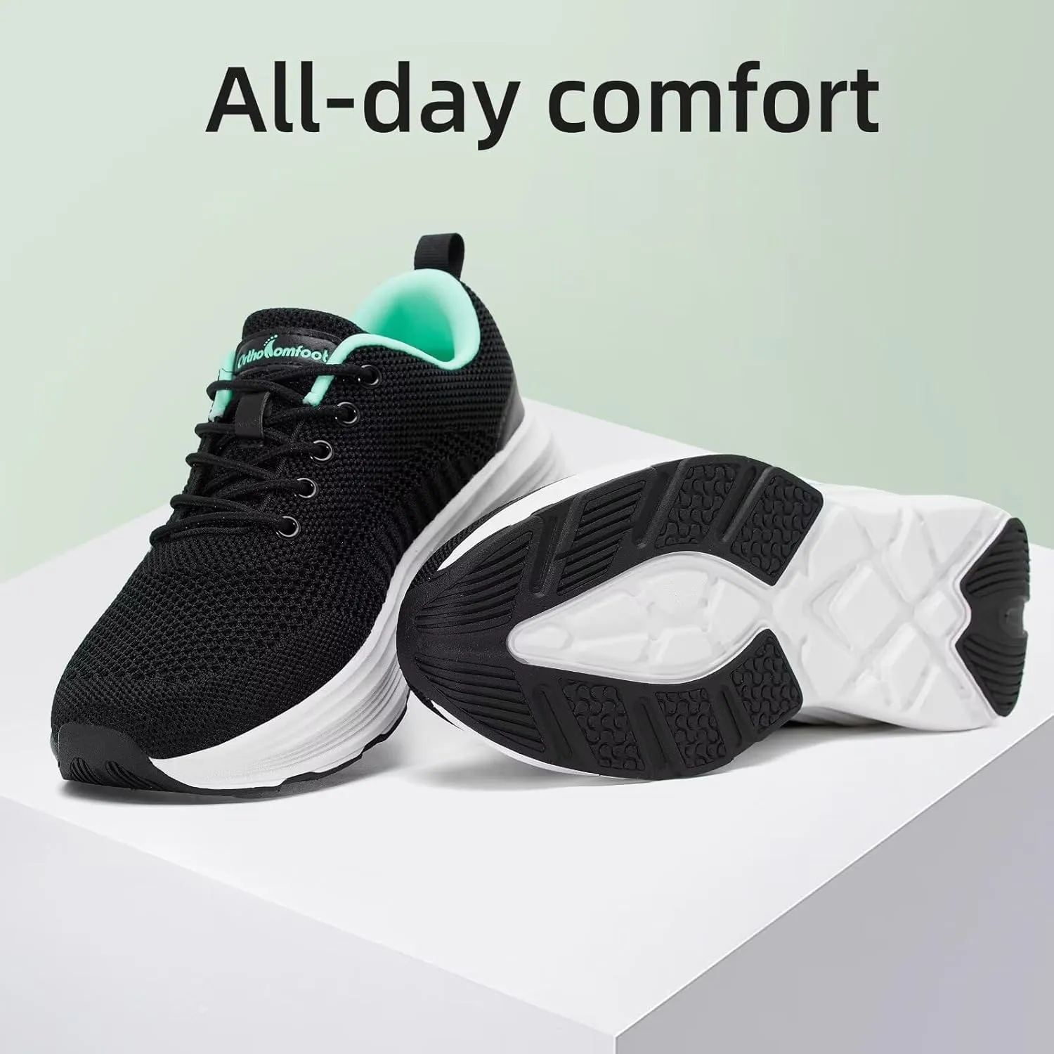 Women's Orthopedic Fashion Sneakers with Arch Support: Comfortable Cushion Flat Feet Shoes for Plantar Fasciitis, Orthotic Supportive Casual Thick Sole Sneakers for Ankle and Foot Pain Relief