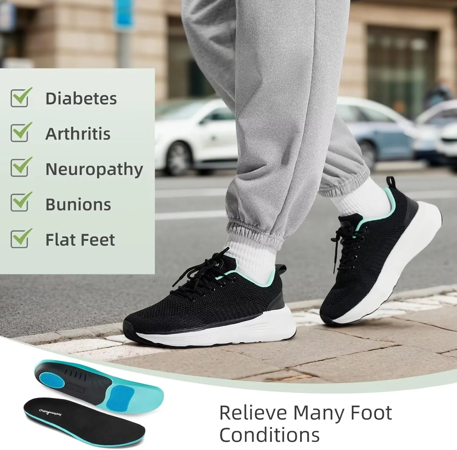 Women's Orthopedic Fashion Sneakers with Arch Support: Comfortable Cushion Flat Feet Shoes for Plantar Fasciitis, Orthotic Supportive Casual Thick Sole Sneakers for Ankle and Foot Pain Relief