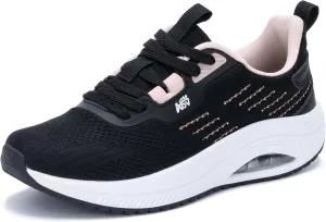 Women's Walking Shoes with Arch Support Orthotic Sneakers for Plantar Fasciitis Heel and Foot Pain Relief Tennis BlackPeach Size 9.5
