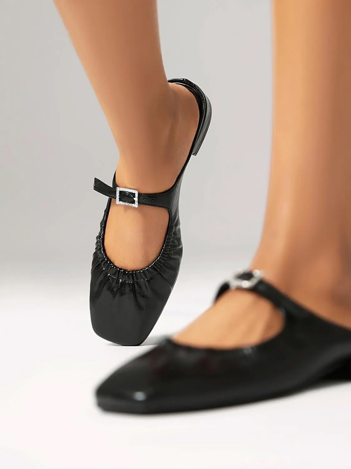 XIEDA Mules for Women Comfortable Flats Slip on Low Heel Backless Loafer Shoes