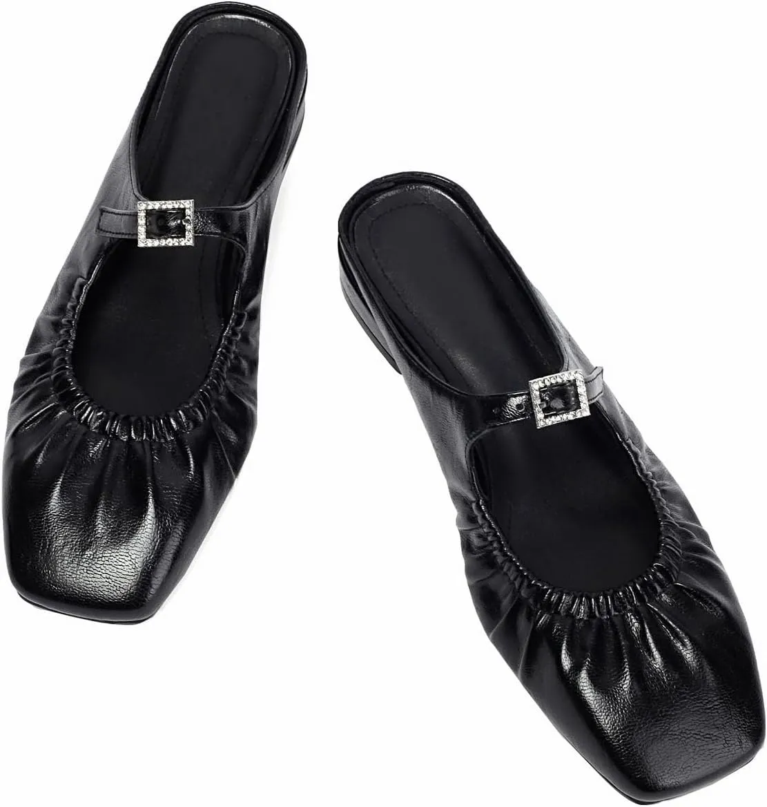 XIEDA Mules for Women Comfortable Flats Slip on Low Heel Backless Loafer Shoes