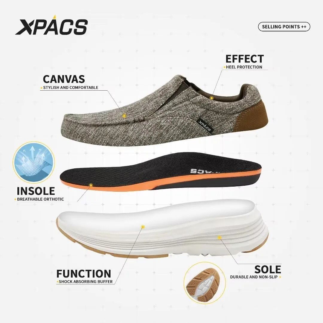 XPACS Orthopedic Comfortable Fashion Sneakers for Mens, Casual Arch Support Walking Shoes for Plantar Fasciitis, Cushion Supportive Orthotic Shoes for Foot and Heel Pain Relief