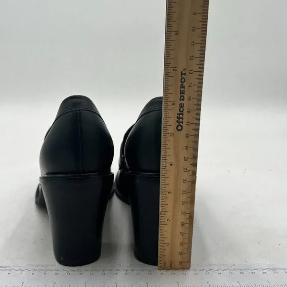 YDN Women Chic Round Toe Loafer Pumps Chunky Block Mid Heels Slip On Comfortable