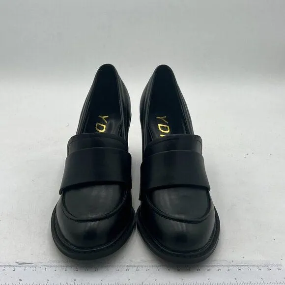 YDN Women Chic Round Toe Loafer Pumps Chunky Block Mid Heels Slip On Comfortable