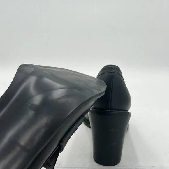 YDN Women Chic Round Toe Loafer Pumps Chunky Block Mid Heels Slip On Comfortable