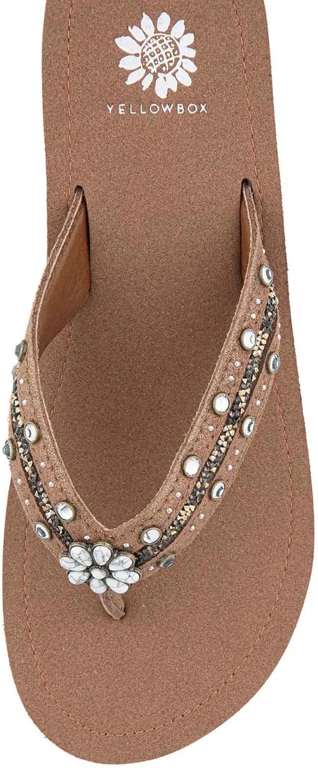 Yellow Box Women's Terell Wedge Sandal, Round Toe, Medium-High 2 Inch Heel, 0.75 Inch Platform Comfortable Flip-Flop