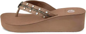 Yellow Box Women's Terell Wedge Sandal, Round Toe, Medium-High 2 Inch Heel, 0.75 Inch Platform Comfortable Flip-Flop