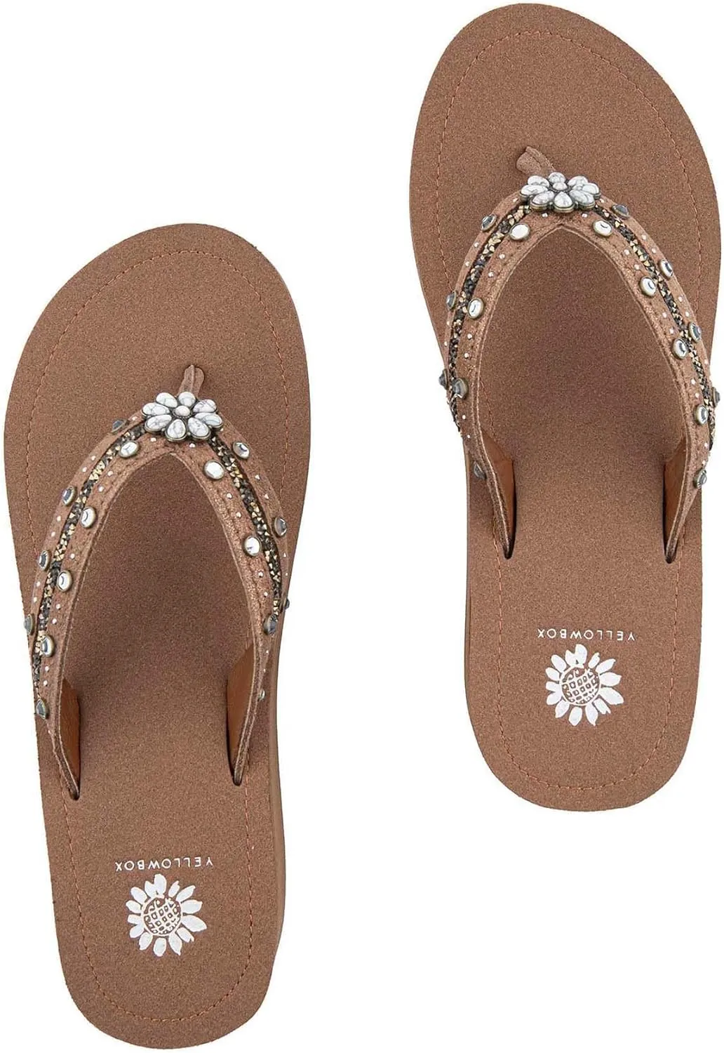 Yellow Box Women's Terell Wedge Sandal, Round Toe, Medium-High 2 Inch Heel, 0.75 Inch Platform Comfortable Flip-Flop